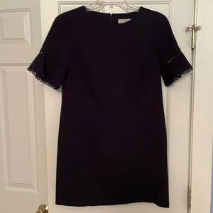 Navy dress with bell short sleeves